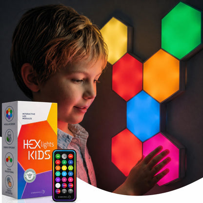 7-Pack RGB Touch-Control Hexagon Sensory Wall Lights