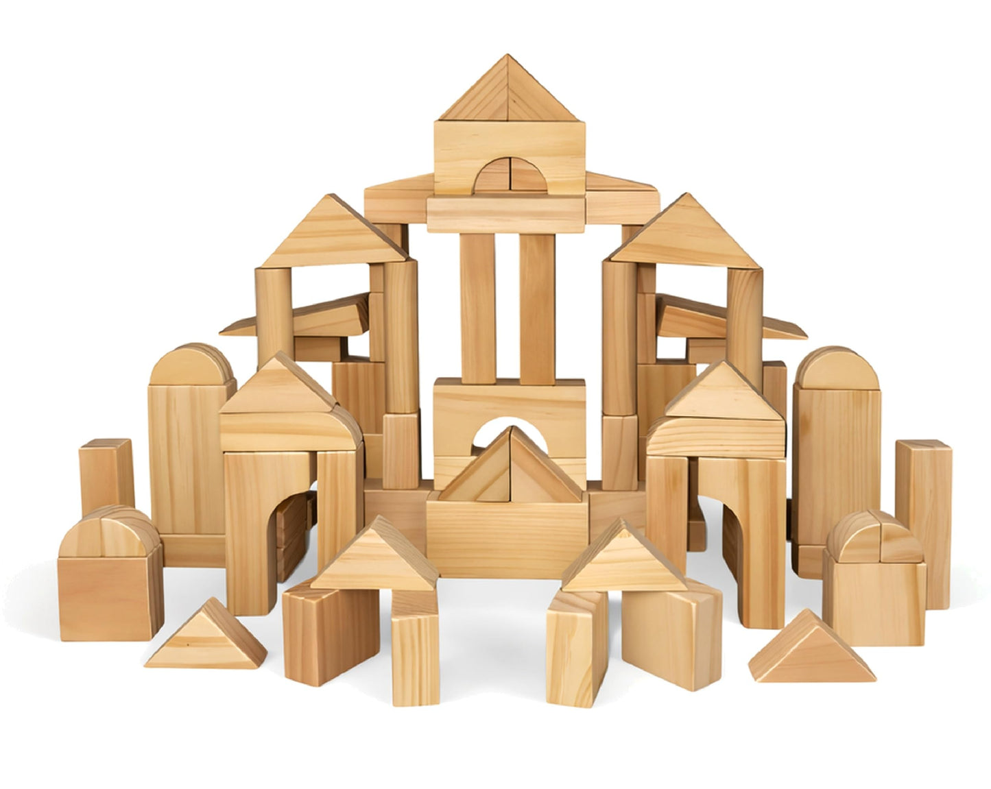 Wooden Building Blocks STEM Learning Set – 64 Pieces