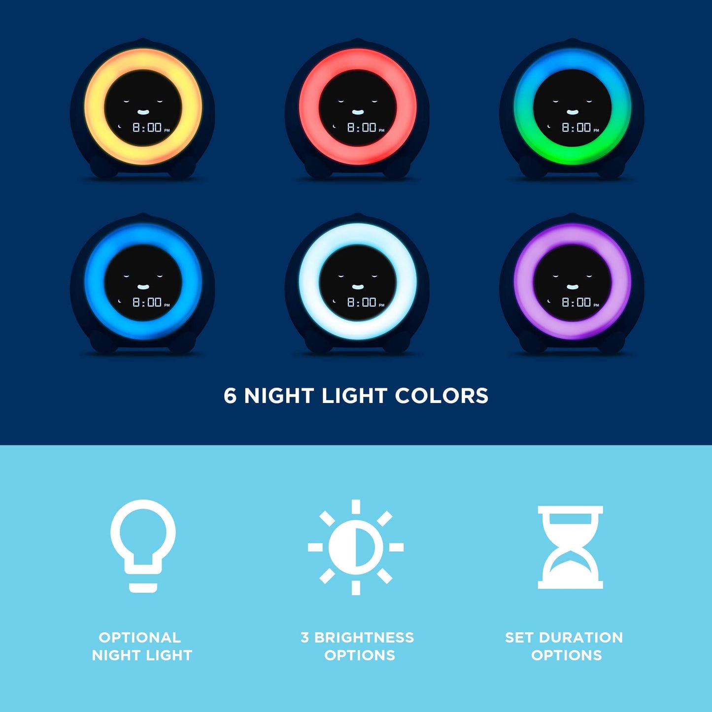 Kids Sleep Trainer, Night Light & Learning Alarm Clock