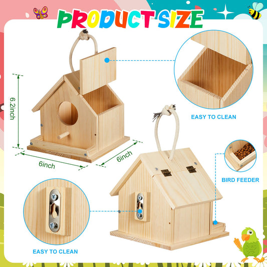 24-Set Wooden DIY Birdhouse Building & Painting Kit