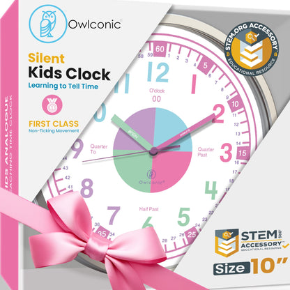 Educational Analog Learning Wall Clock for Kids