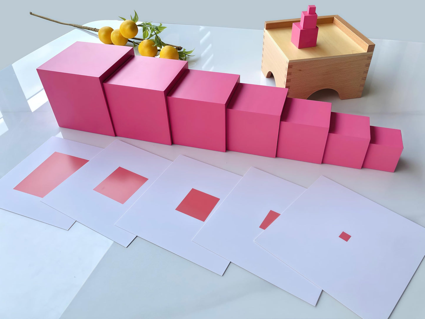 Wooden Graduated Cube Tower for Early Learning & Play
