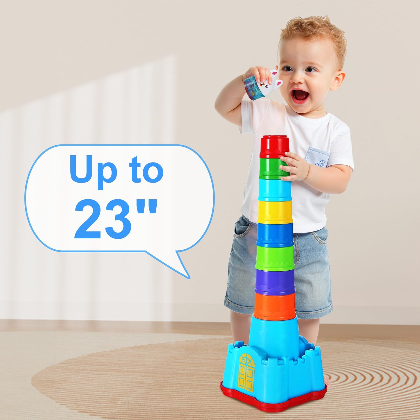 Baby Stacking Cups & Shape Sorter Learning Toy Set
