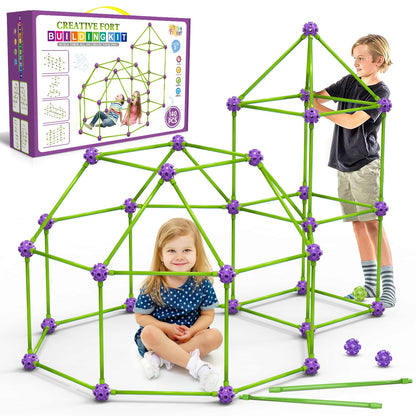 SpringFlower Fort Building Kit for Kids,STEM Construction Toys, Educational Gift for 4 5 6 7 8 9 10 11 12 Years Old Boys and Girls,Ultimate Creative Set for Indoor & Outdoors Activity