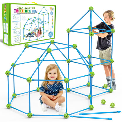 SpringFlower Fort Building Kit for Kids,STEM Construction Toys, Educational Gift for 4 5 6 7 8 9 10 11 12 Years Old Boys and Girls,Ultimate Creative Set for Indoor & Outdoors Activity