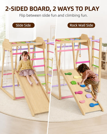 Indoor Jungle Gym with Slide & Swing for Active Play