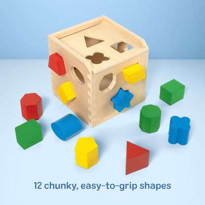 Melissa & Doug Shape Sorting Cube Classic Wooden Toy