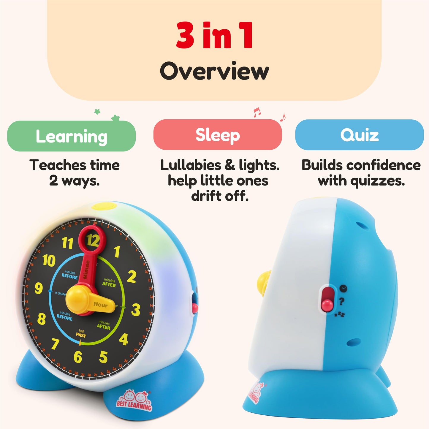 Talking Learning Clock for Kids Time Teaching