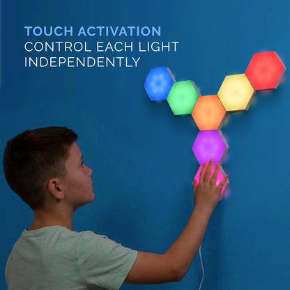 7-Pack RGB Touch-Control Hexagon Sensory Wall Lights