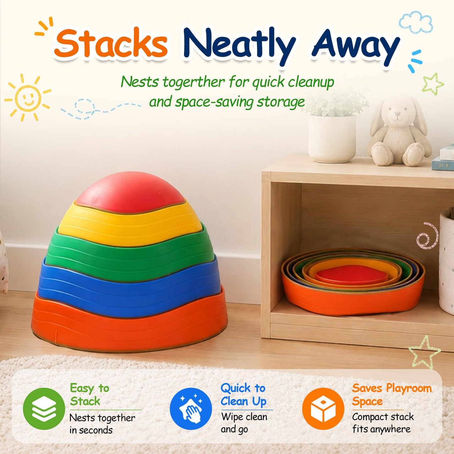 Kids Balance Stepping Stones for Active Indoor Play