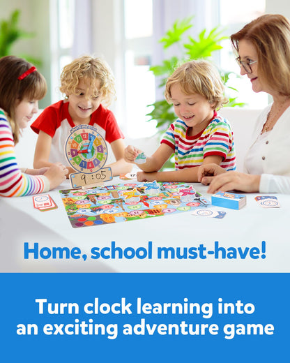 Wooden Time Learning Clock & Teaching Board Game