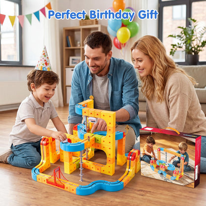 Gofunly Electric Train Set for Kids: 159 Pcs 3D Flexible Race Track Kit