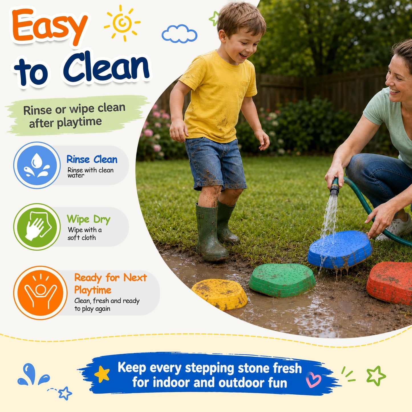Kids Balance Stepping Stones for Active Indoor Play