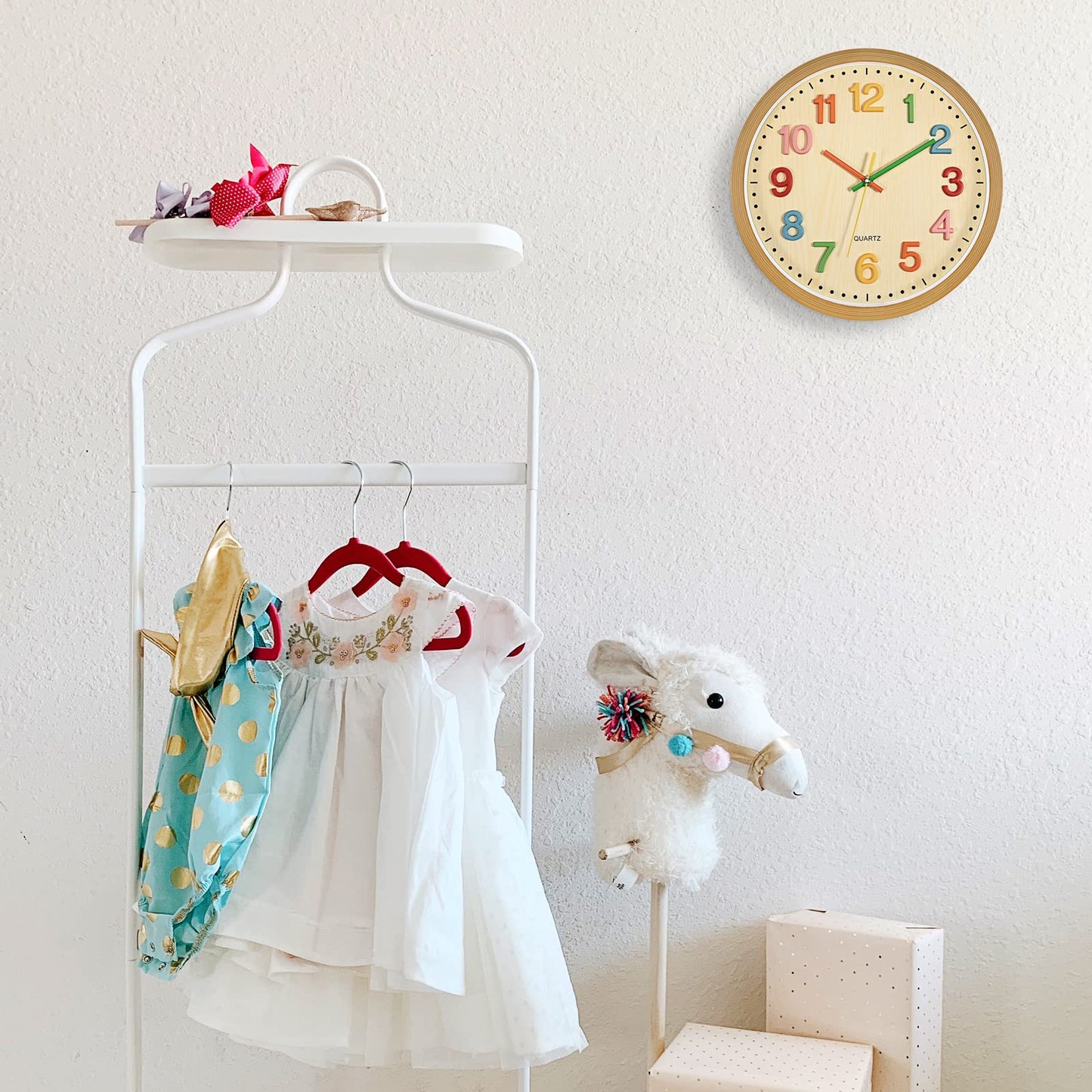 Silent Non-Ticking Kids Wall Clock for Learning