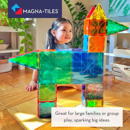 MAGNA-TILES Classic 100-Piece Magnetic Construction Set, The Original Magnetic Building Brand
