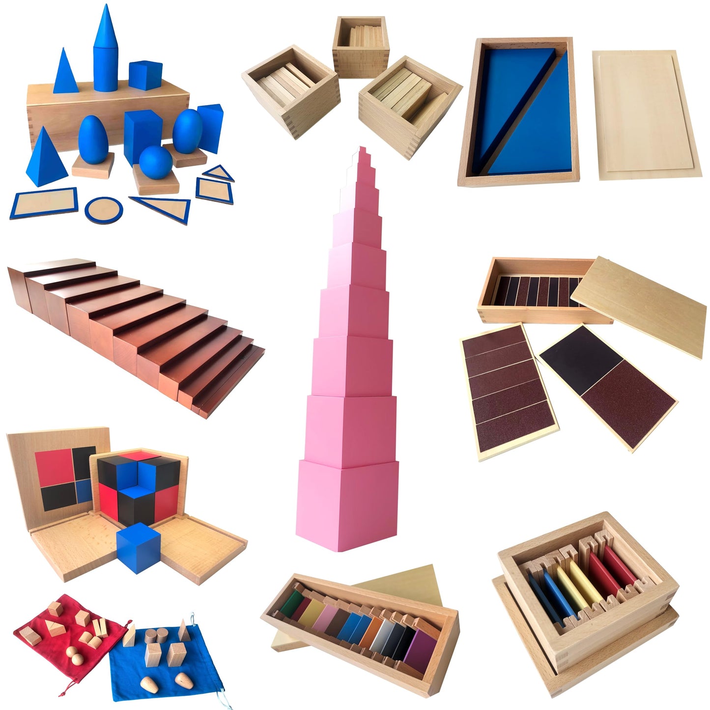 Wooden Graduated Cube Tower for Early Learning & Play