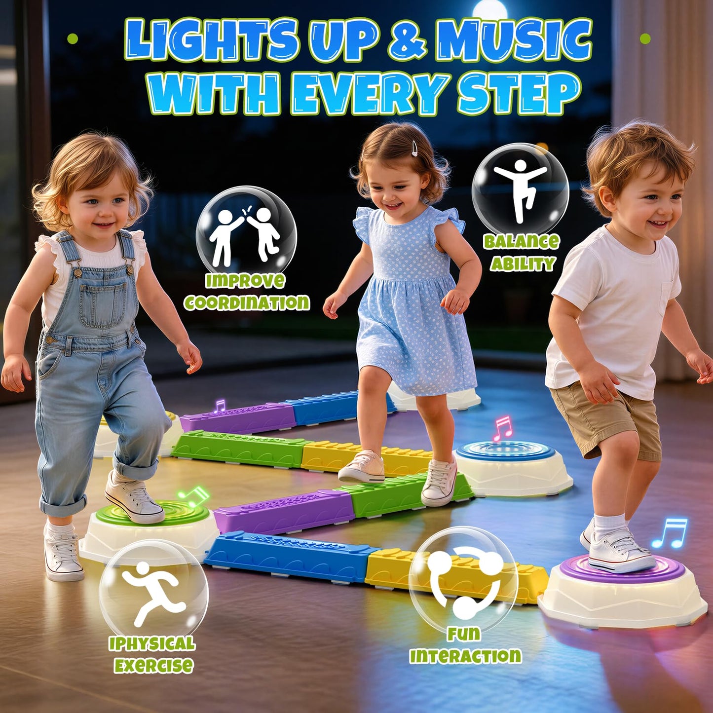Kids Balance Beams & Stepping Stones Activity Set