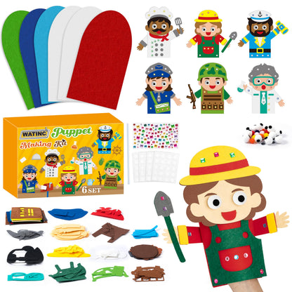 WATINC Hand Puppet Making Kit, Felt Sock Puppet Toys for Kids