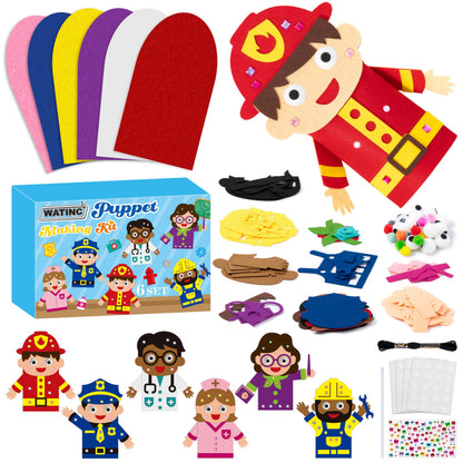 WATINC Hand Puppet Making Kit, Felt Sock Puppet Toys for Kids