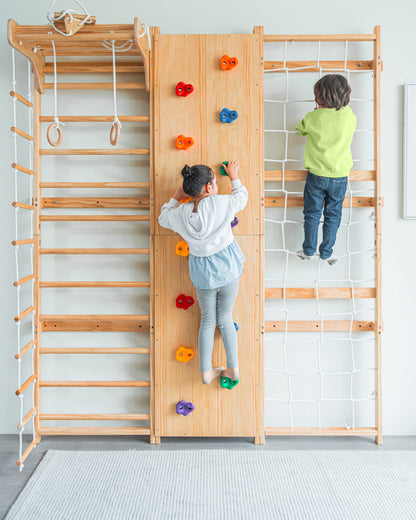 9-in-1 Indoor Climbing Wall Gym for Kids