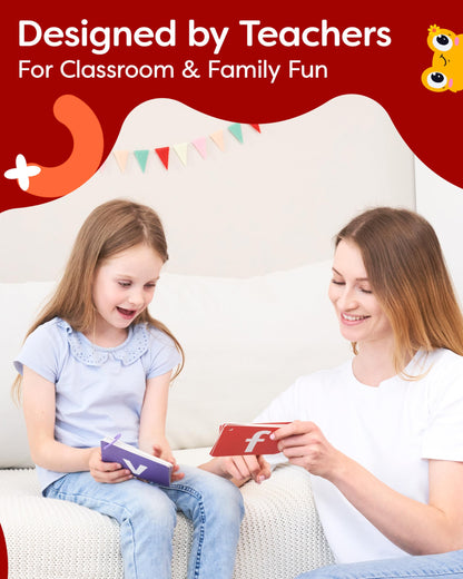 THE BAMBINO TREE Alphabet Flash Cards - ABC Jumbo Flash Cards for Kids Ages 3-6 - Lowercase & Uppercase Letter Recognition Learning Game - Teacher Designed for Classroom, Preschool, Kindergarten