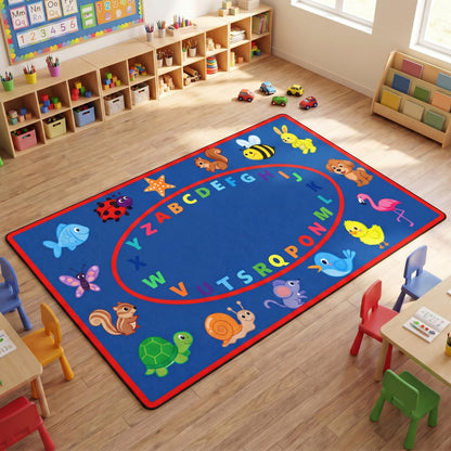 Drydiet Classroom Rug Elementary Educational Daycare Rug Large Preschool Carpet for Classroom Playmat for Kids Toddler Nursery School Early Learning