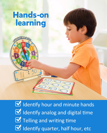 Wooden Time Learning Clock & Teaching Board Game