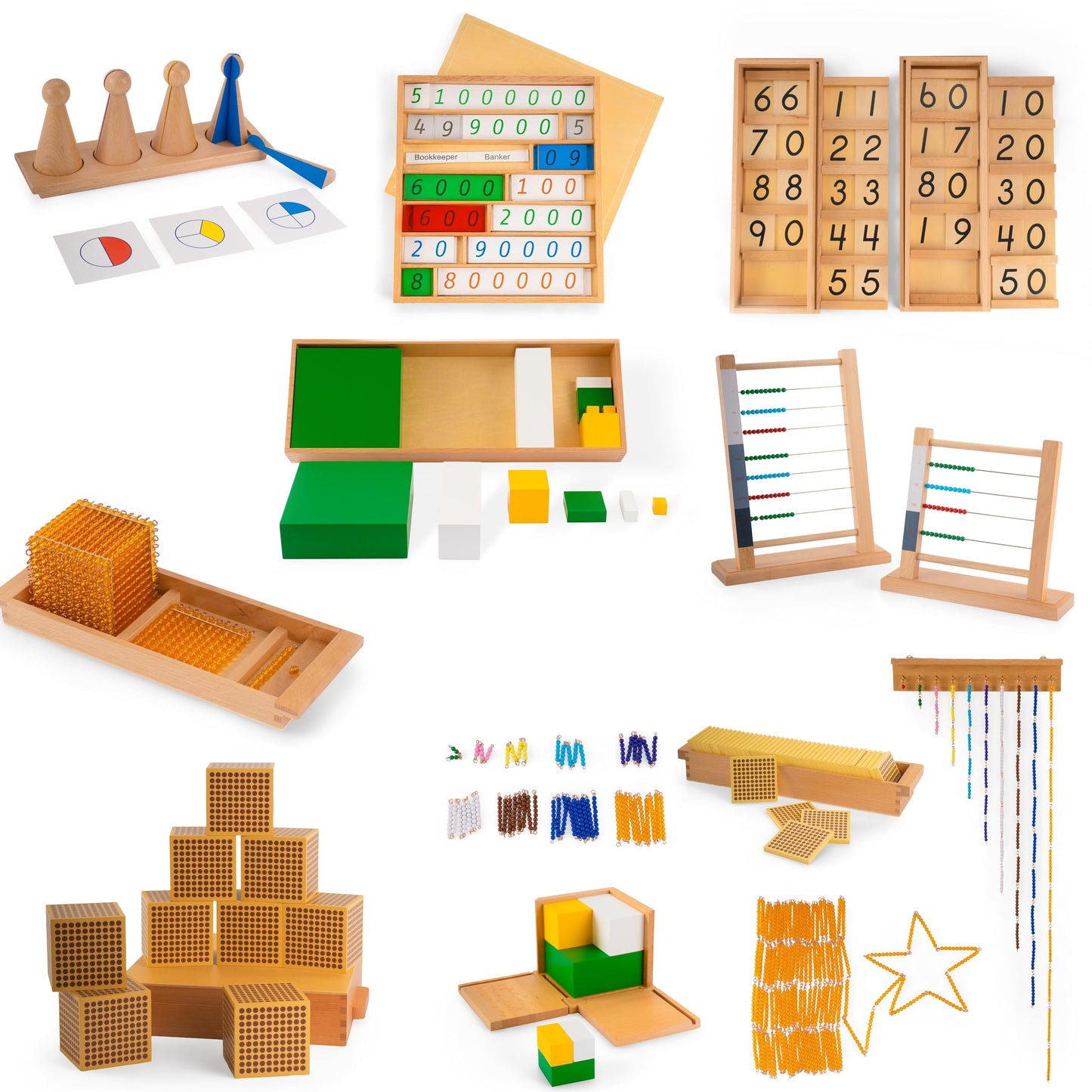 penepico Complete Montessori Curriculum Sets for Ages 3-12 | Advanced Sensorial Math Language Cosmic Education Materials | Premium Solid Beechwood Preschool Homeschool Classroom Supplies
