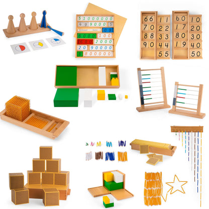 penepico Complete Montessori Curriculum Sets for Ages 3-12 | Advanced Sensorial Math Language Cosmic Education Materials | Premium Solid Beechwood Preschool Homeschool Classroom Supplies
