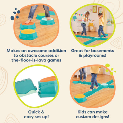 Balance Beams & Stepping Stones Active Play Set for Kids