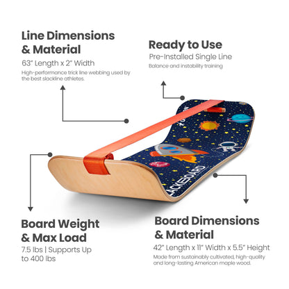 Slackline Balance Board Trainer for Kids & Adults