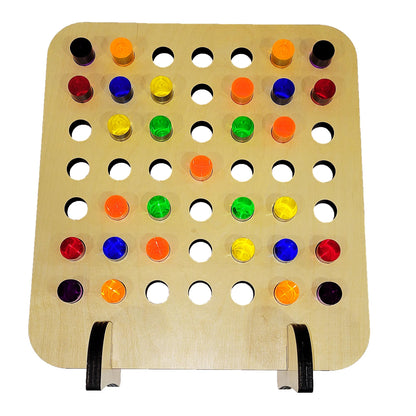 SUPREMETECH Rainbow Peg Board | Montessori Shape and Color for Kids | Wooden and Acrylic Manipulatives Materials