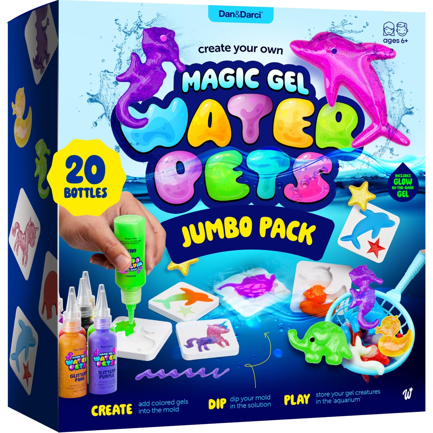 Dan&Darci Aqua Fairy Water Gel Kit for Kids - Gifts for Girls - Magic Elf Toy Kits - Waters Pets - DIY Squishy Maker Set - Craft for Kids - Squishies Toys Crafts - Gifts for Boys & Girls