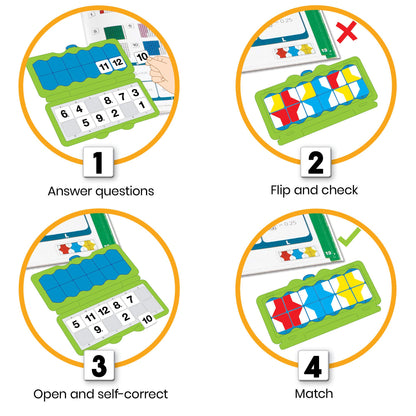 hand2mind VersaTiles Math Classroom Set, an Independent Self-Checking & Skill Practicing System (Grade K), Aligned to State and National Standards