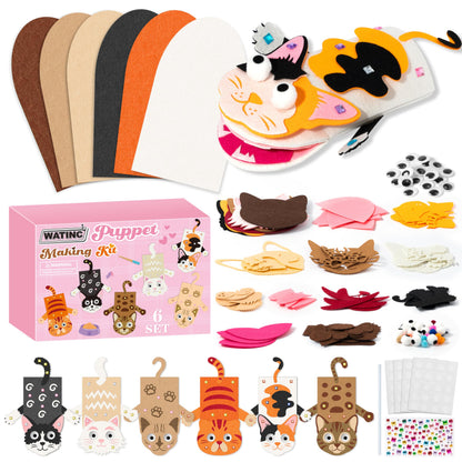 WATINC Hand Puppet Making Kit, Felt Sock Puppet Toys for Kids