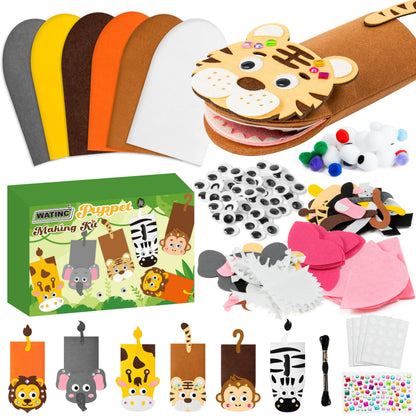 WATINC Hand Puppet Making Kit, Felt Sock Puppet Toys for Kids