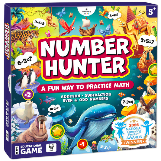 Number Hunter Math Learning Board Game for Kids