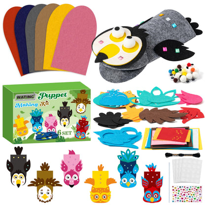 WATINC Hand Puppet Making Kit, Felt Sock Puppet Toys for Kids