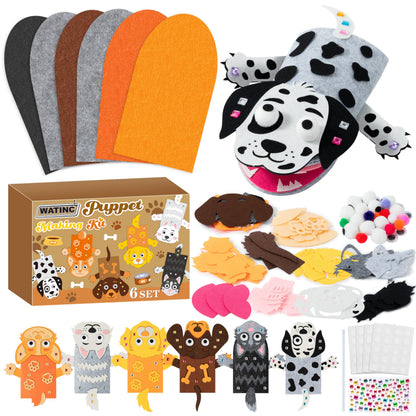 WATINC Hand Puppet Making Kit, Felt Sock Puppet Toys for Kids