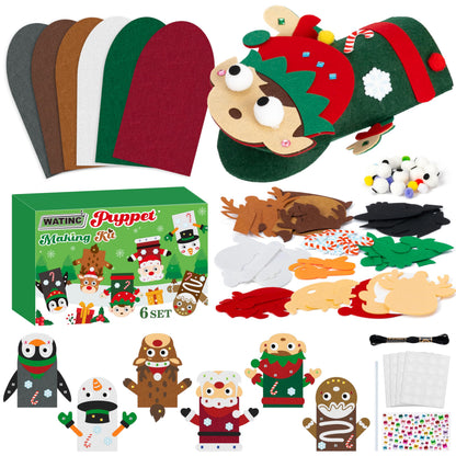 WATINC Hand Puppet Making Kit, Felt Sock Puppet Toys for Kids