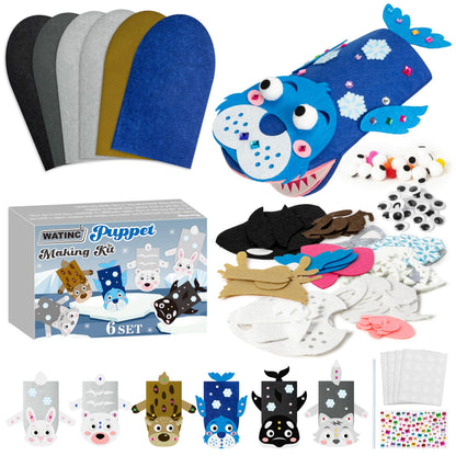 WATINC Hand Puppet Making Kit, Felt Sock Puppet Toys for Kids