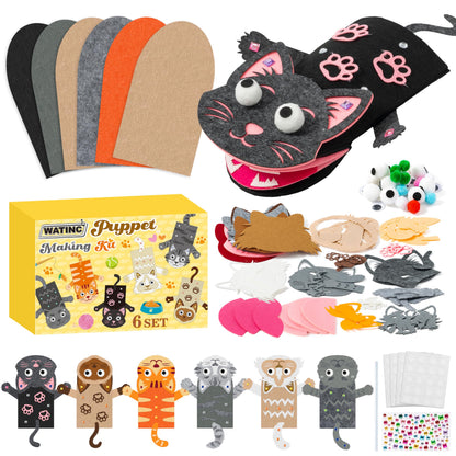 WATINC Hand Puppet Making Kit, Felt Sock Puppet Toys for Kids